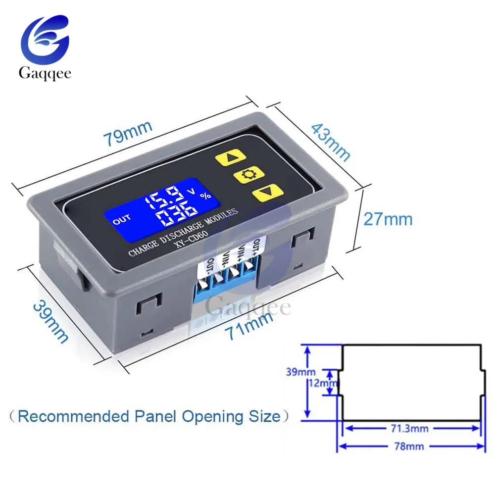 XY-CD60/XY-CD63 Battery Charger Discharger Controller Module DC 6-60V ow Voltage Current Protection Board LED Digital Display 2