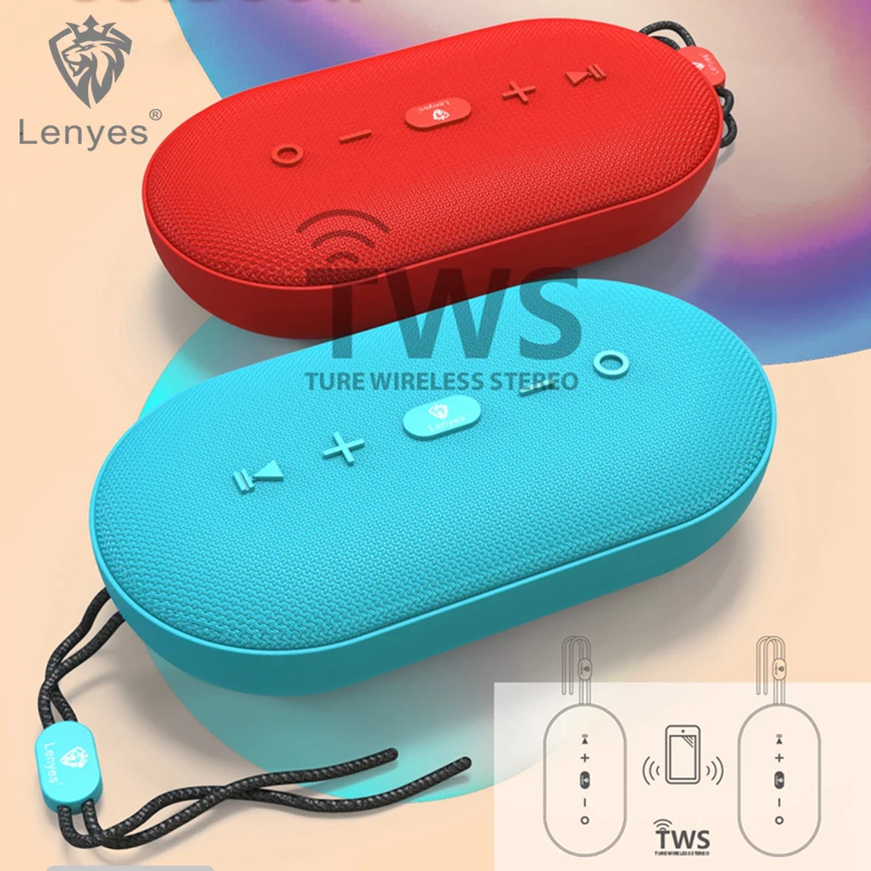 Lenyes TWS НЧ динамик истинный беспроводной стерео Hi Fi Bluetooth колонки открытый