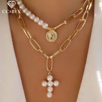

CC Gold Necklace Chain Pendant Pearl Choker For Women Luxury Party Gift Double Layered Fashion Jewelry Necklaces Wholesale YH119