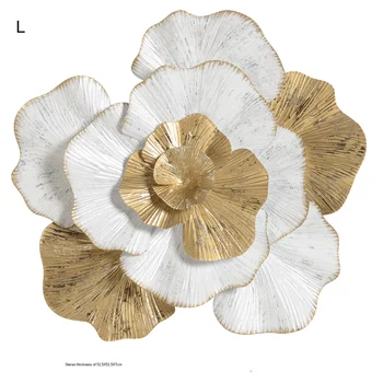 

Modern Wrought Iron Flower Wall Decoration Pendant Livingroom Background Wall Hanging Ornaments Hotel Porch Wall Mural Craft Art