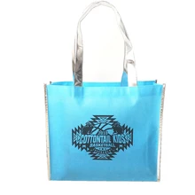 500 шт./лот подарочные сумки-тоут для шоппера с напечатанным на заказ логотипом многоразовые нетканые с серебристыми металлическими ручками вечерние обертывания