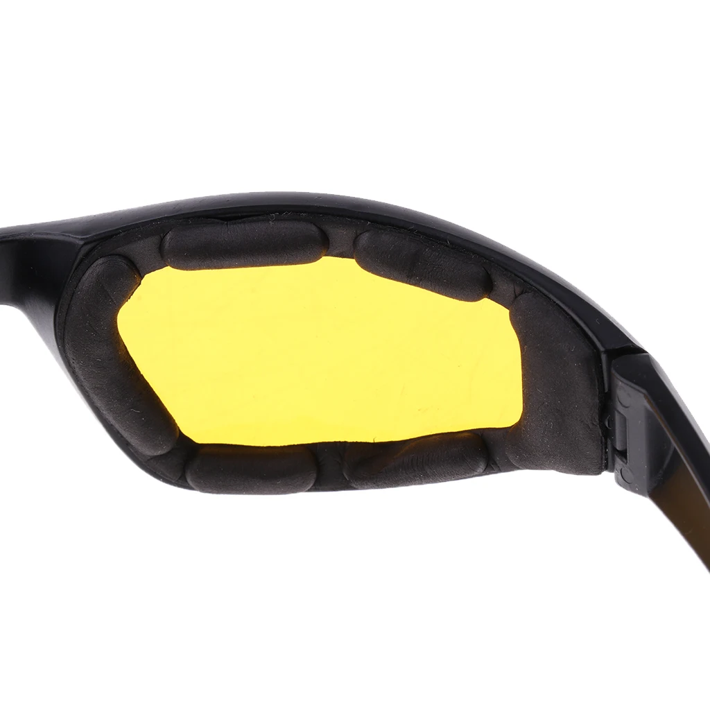 Motorcycle Motorbike Riding Glasses Wind Resistant Padded Comfortable Yellow