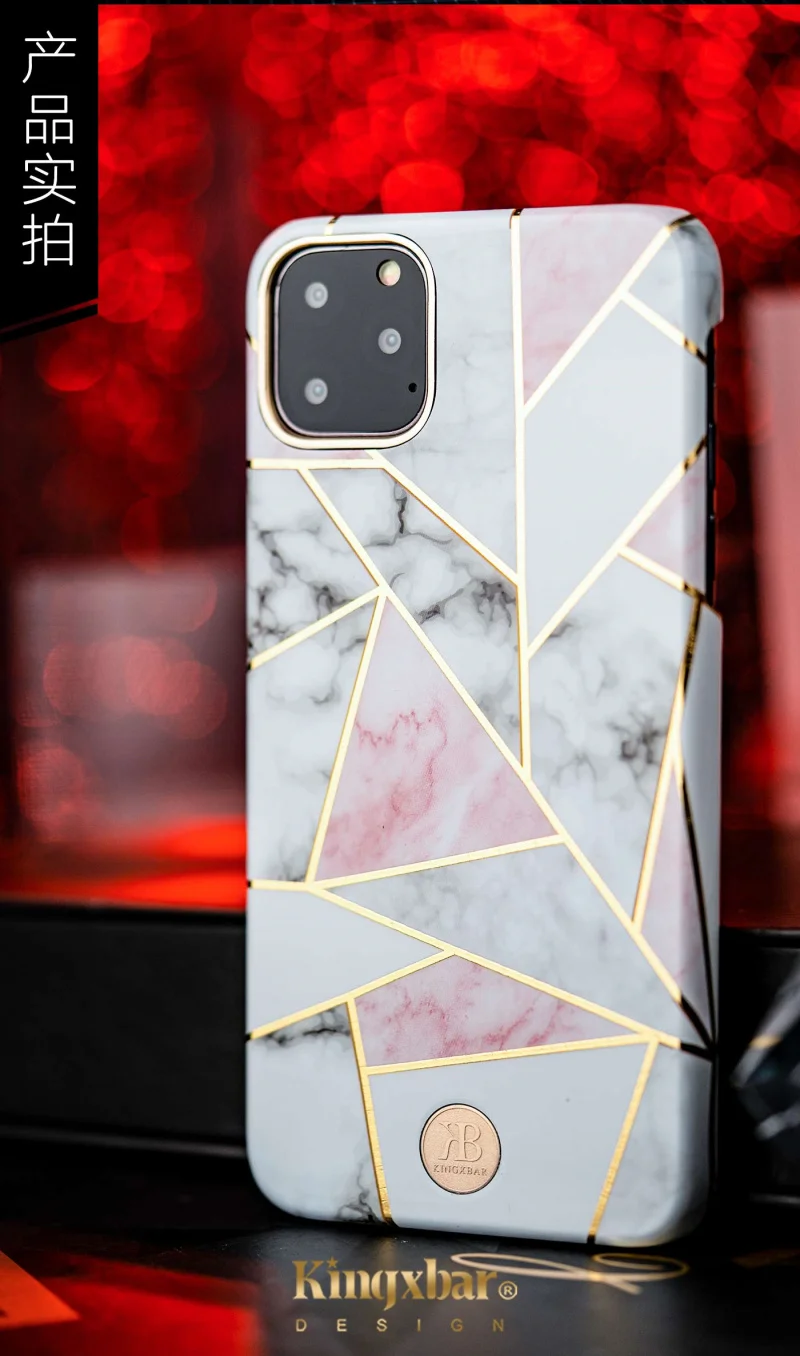 Чехол Kingxbar с мраморным покрытием для iPhone 11 Pro Max, роскошный Высококачественный жесткий противоударный чехол для iPhone 11/Pro/Max, чехол для телефона s