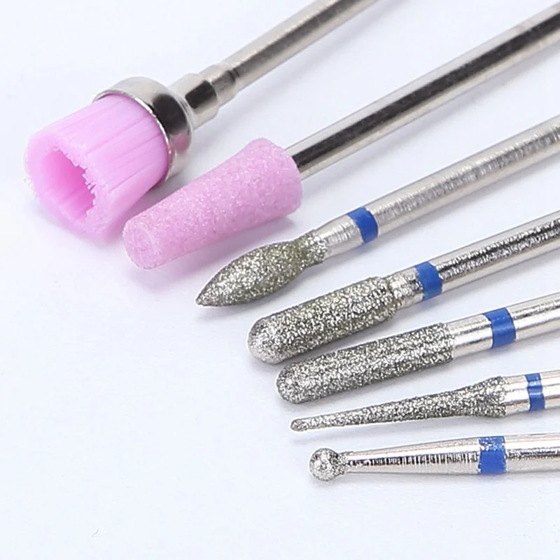 Sale Nail Drill Bits Set 7 Pcs Tungsten Carbide Acrylic Nail File Drill Bit Manicure Pedicure 3/32" with Nail Drill Bit Holder