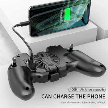 

Pubg Controller Phone Gamepad Pubg Mobile Trigger L1R1 Shooter Joystick Game Pad Holder Cooler Fan with 4000mAh Power Bank