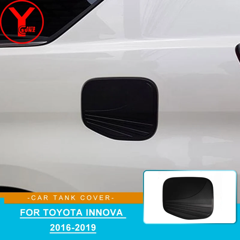 Black Tank Cover For Toyota Innova 2016 2017 2018 2019 ABS Oil Gas Cover Auto Fuel Gas Door Cap Cover Protector Sticker YCSUNZ