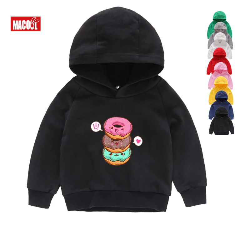 children Hoodies Sweatshirts cute Lovely Doughnuts Boys and Girls Cotton Hoodies Vest for Ages toddler girl winter clothes - Цвет: Thin hoodies14
