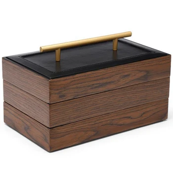 

Solid Wood Jewelry Box Retro Jewelry Storage Box Wooden Jewelry Box Large Capacity Multi-Layer Wooden Box