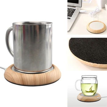 

Protable Wood Grain USB Warmer Cup Warmer USB Heater Beverage Mug Mat Keep Drink Warm Heater Mugs Coaster Warmer Mat 1Pc