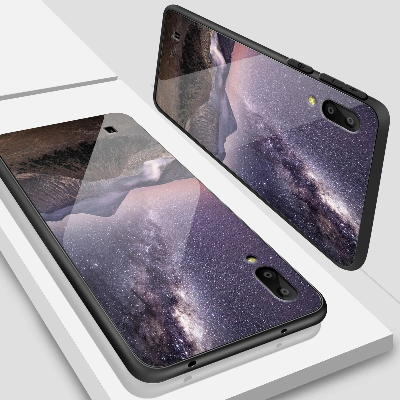 Модные Роскошные для samsung Galaxy A10 A20 A30 A40 A50 A6S A70 A8S A80 A90 закаленное Стекло чехол J4Plus M10 M20 M30 Note9 чехлы из ТПУ - Цвет: W375