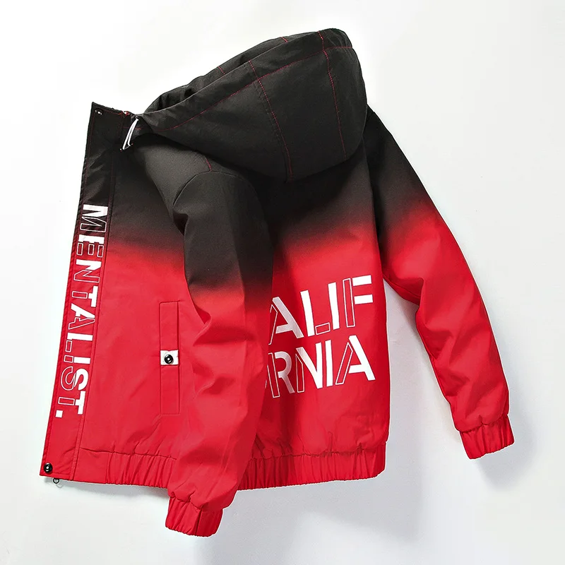 Осенняя зимняя хлопковая куртка мужская одежда утолщенная Корейская версия Молодежная куртка легкая модная повседневная хлопковая стеганая куртка Теплая мужская - Цвет: Красный