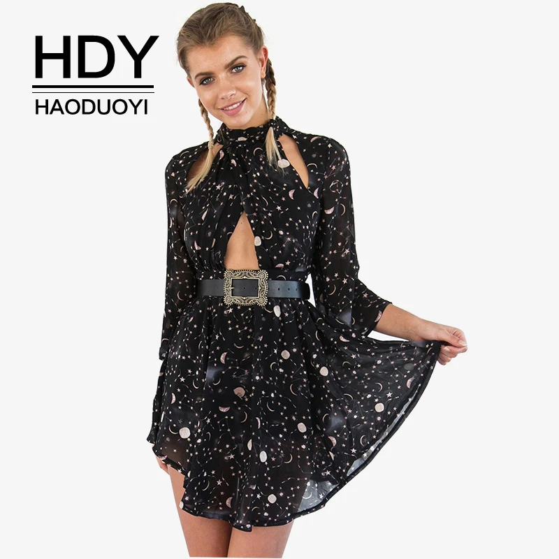 HDY Haoduoyi Новая мода лето тонкие женские Повседневное пикантные вечерние