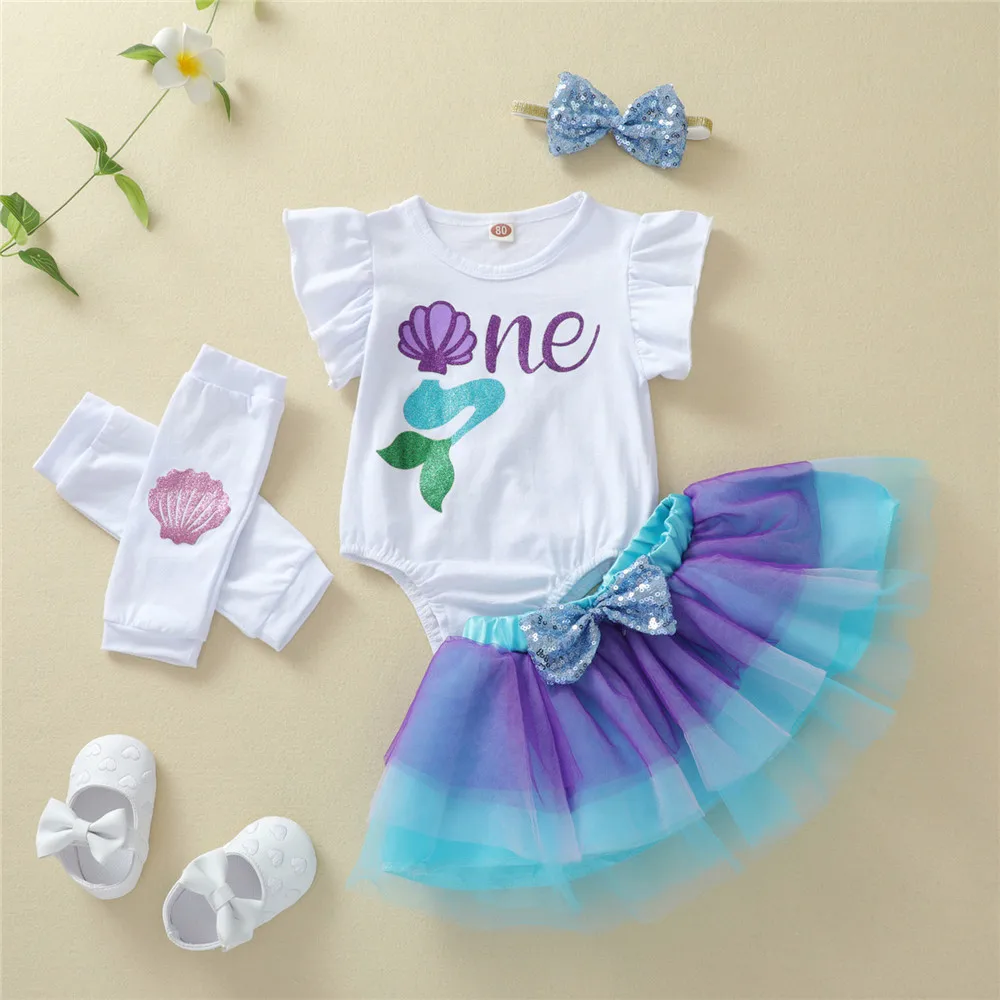 ZAFILLE Birthday Baby Girls Set Letter Printed Bodysuit+Princess Dress Party Kids Toddler Costume Sweet Children Girls Clothing stylish baby clothing set Baby Clothing Set