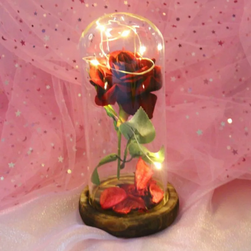 

LED Beauty Rose and Beast Battery Powered Red Sweet And Cute Valentine's Day Mother's Day Gifts Birthday Gift Decoration