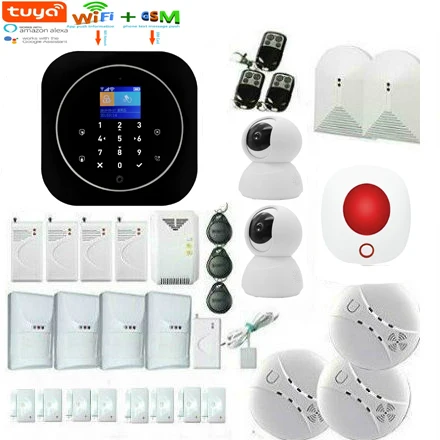 Tuya Smart WIFI GSM Alarm System Wireless Smoke Detector Door Sensor For Home Security Google Home Alexa Support Tuya Smart WIFI GSM Alarm System Wireless Smoke Detector Door Sensor For Home Security Google Home Alexa Support