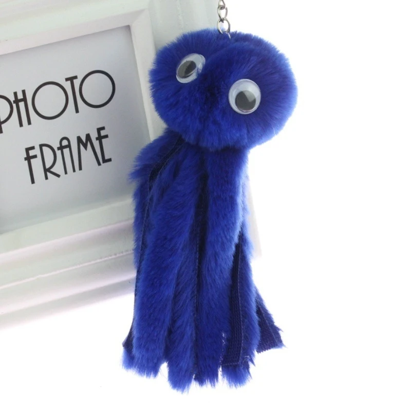 Coelho de pelúcia pompom polvo chaveiro feminino bonito meninas fofo longo borla chaveiro no saco jóias do carro festa de casamento presente