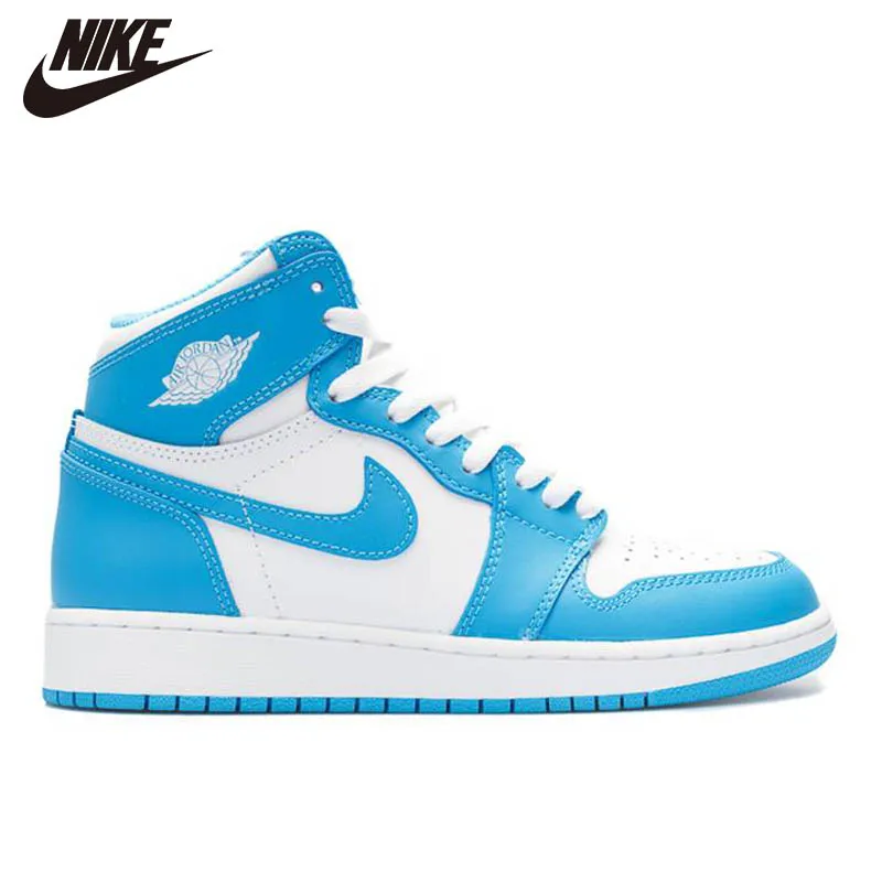 Nike Air Jordan 1 Sepatu Basket Pria Retro Unc Black Toe Top 3 Travis Scott Turbo Green Twist Satin Sneakers Olahraga Aliexpress