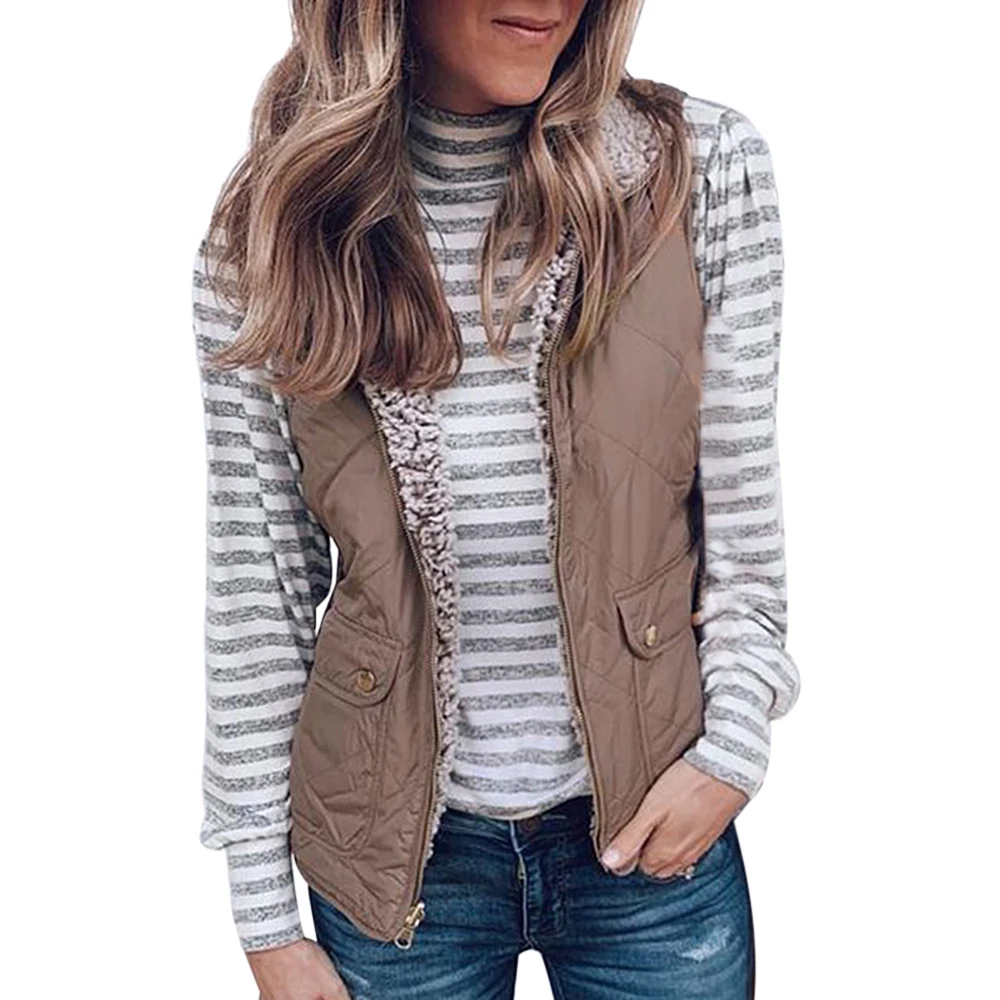 Winter Sleeveless Vest Women Reversible Coat Windproof Lady Sleeveless Chalecos Para Mujer New Slim Jacket Waistcoat Womens