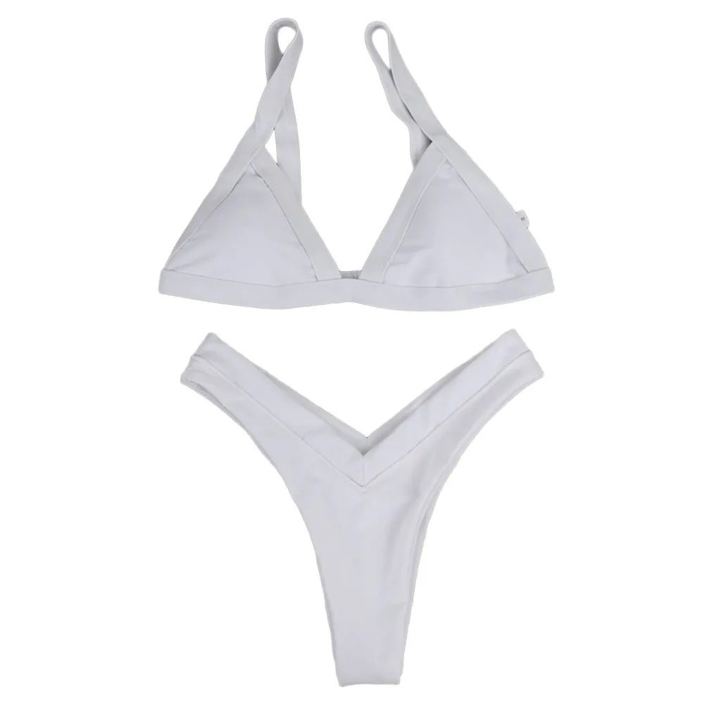 KANCOOLD Bikinis Solid Push-Up Padded Bikini 2020 Hot Sale Padded Bra High Waist Swimsuit Female Swimwear Swimsuit Beachwear 120