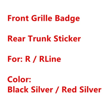 

3D Metal Emblem Decal Red Black Rline R Line Logo Car Rear Trunk Badge Sticker Front Grille Hood Car Accessories Styling For V W