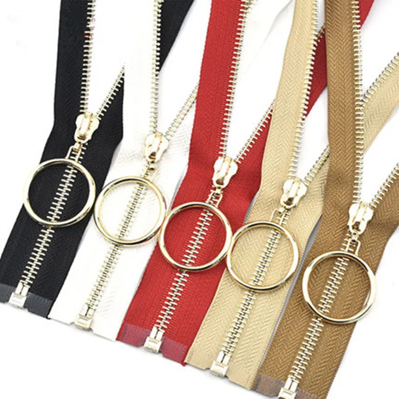 Металлическая медная молния Золотое кольцо с автоматическим замком головка