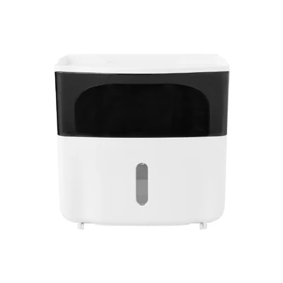 Настенная Водонепроницаемая двухслойная тканевая коробка для ванной комнаты, полка для туалетной бумаги/рулонная бумага/Туалетная бумага/коробка - Цвет: Black upgrade