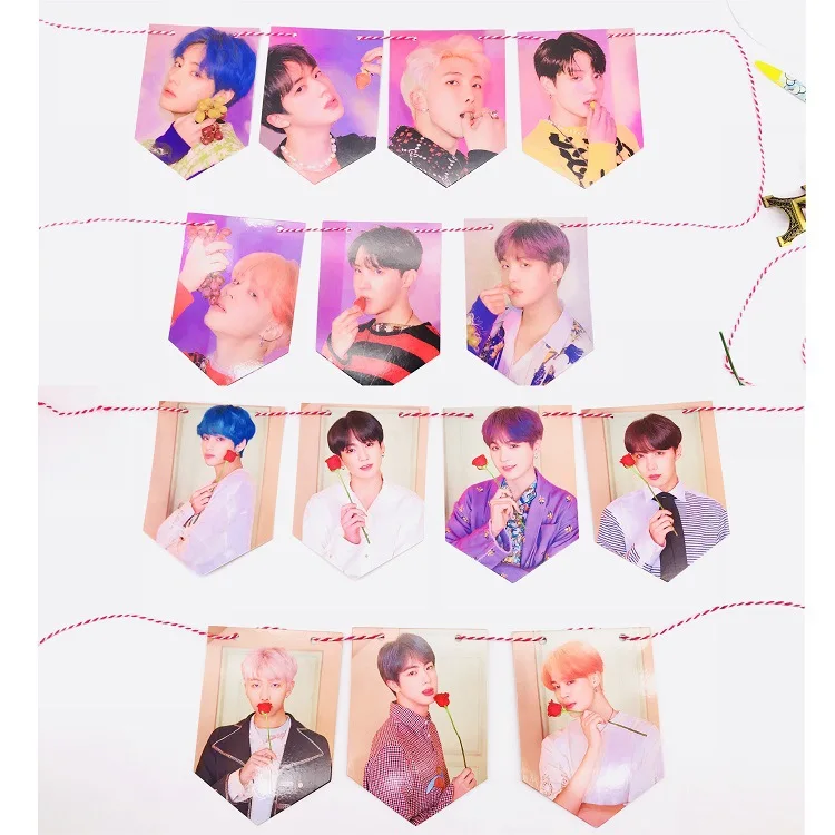 Kpop Фото Коллекция Висячие флаги v jungkook jimin rm suga jh jin подарок
