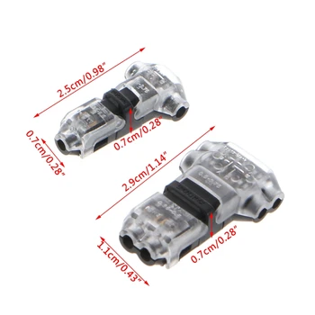 

5 Pcs Quick Wire Connector T Shape Electrical Butt Splice 18-22AWG Single Double Way Terminals