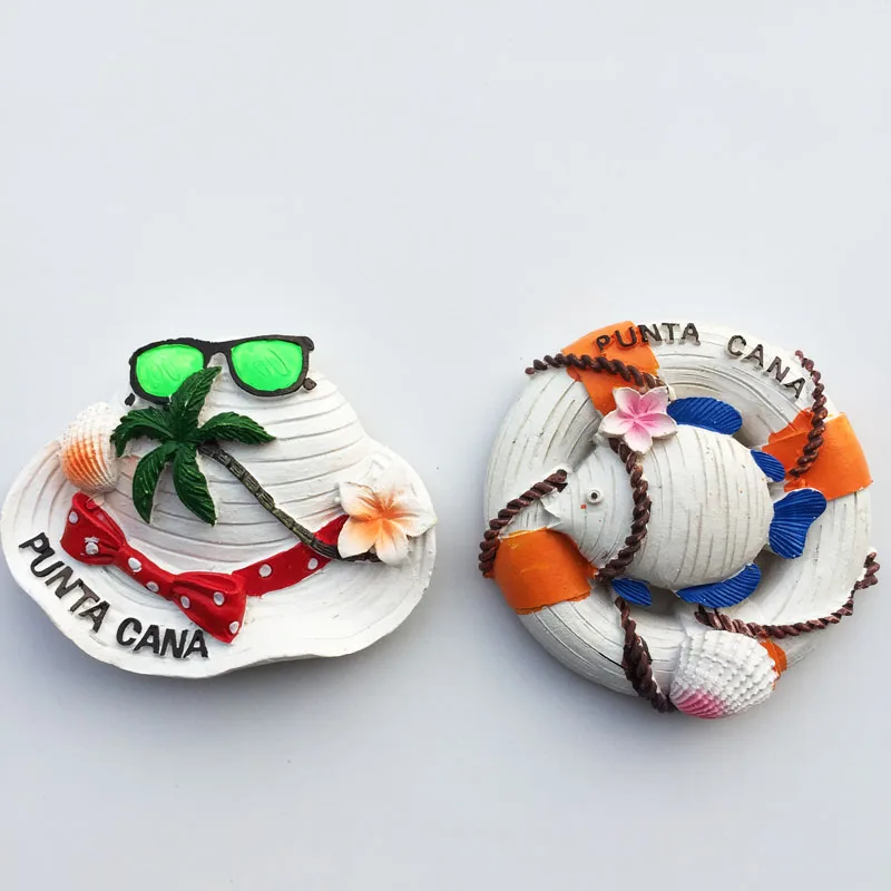 Magnete Frigorifero 3D A Forma Di Ancora, Souvenir Punta Cana Repubblica Dominicana, 6x7,8 Cm, Decorazione Magnetica Da Viaggio - 2
