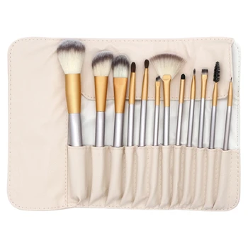 

12 Pcs Makeup Brush Set Champagne Makeup Brush Full Set of Professional Beauty Tools Brush Suit