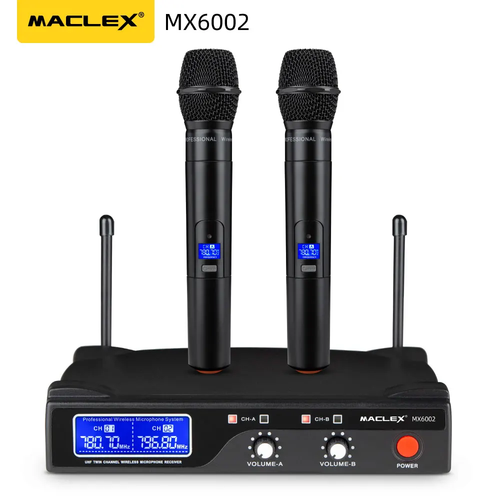 High Quality Professional Dual Wireless Microphone System stage performances a two wireless