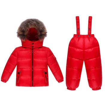 

Winter Thickened Children's Down Jacket Boys and Girls Baby Strap Suit Children Can Open Down Pants 0-4 Years Old 2020 New