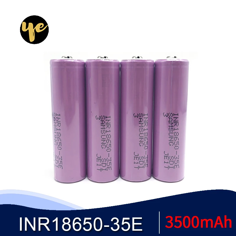 4 шт. 18650 35e для samsung 3500mAh 10A разрядная батарея li ion 3 7 v аккумуляторная с острым