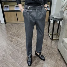 Ранняя осень новая Корейская версия Харадзюку колледжа ветер тонкий прямой сплошной цвет брюки для делового костюма хлопок