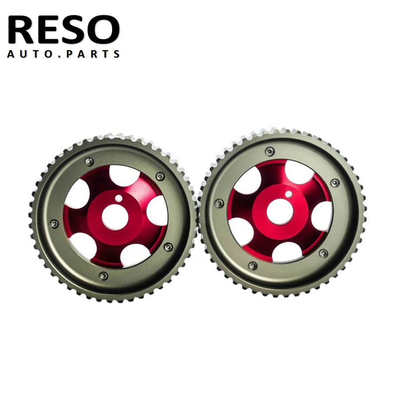 RESO-Red Powered Регулируемый алюминиевый зубчатый кулачковый шкив для двигателя Toyota 1JZ 2JZ DOHC