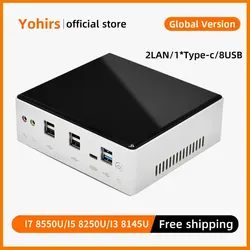 Yohirs 10th Gen Mini Pc Intel Core i7 10810U 10710U 2*DDR4 NVME SSD Gaming PC HDMI2.0 DP 4K 60Hz Nuc Portable Computer Wifi