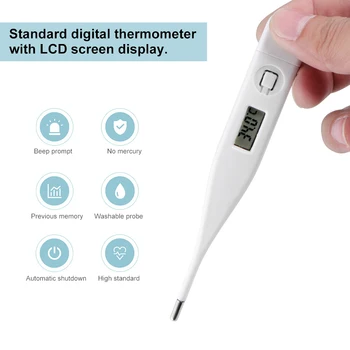 

Digital Thermometer Accurate and Fast Reading for Rectal Oral Armpit Temperature Measuring (Random Pattern)