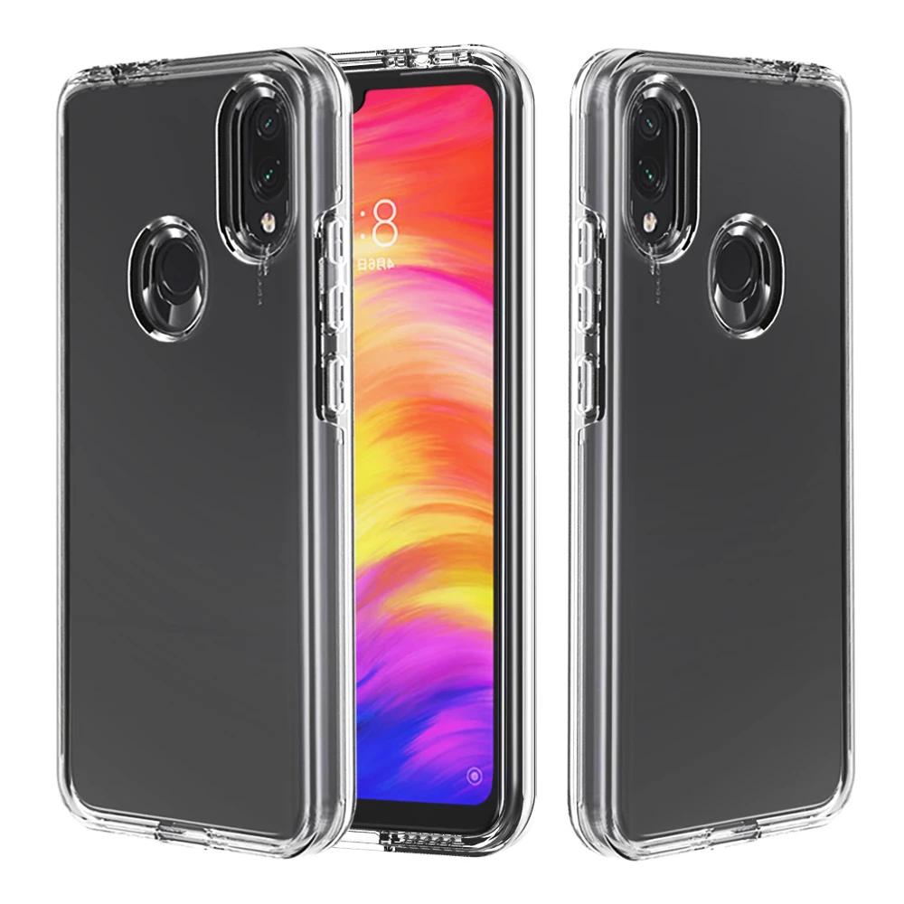 Coque For Xiaomi Redmi 7A Case Transparent Soft TPU Hard PC 2 in 1 Phone Shell 2