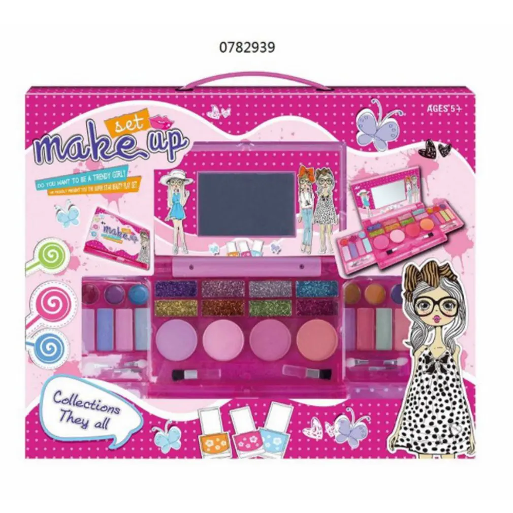 

Cosmetics Pretend Makeup Essential Set Children's Makeup Set With Cosmetic Bag Suitable For Gifts For Girls
