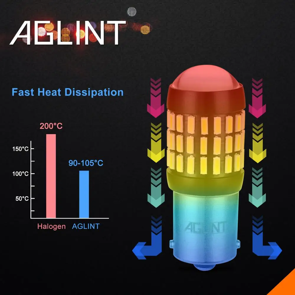 AGLINT 2 шт. 1156 1141 BA15S P21W светодиодный ные лампы 4014 чипы 66 SMD для поворотников лампа