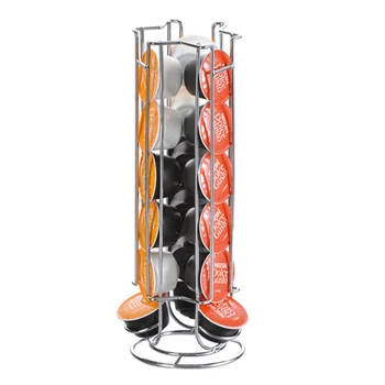 

Coffee Capsules Storage Rack Iron Chrome Plating Stand Metal Coffee Pod Holder for 18pcs Dolce Gusto Capsule