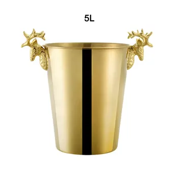 

Personality Deer Head Ice Bucket European Retro Stainless Steel Electroplating Wine Ice Bucket Bar Bartender Tools Ornaments
