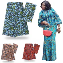 Новое поступление воск Африканский принт шелковая ткань для печати 3 ярдов органза шелковая лента шелковая