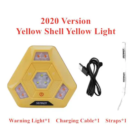 2021 Upgrade Portable Recharge Led Magnetic Warning Flare Light For Car Suv Camping Outdoor Emergency Warning Lamp Strobe Light 2020 Version Yellow