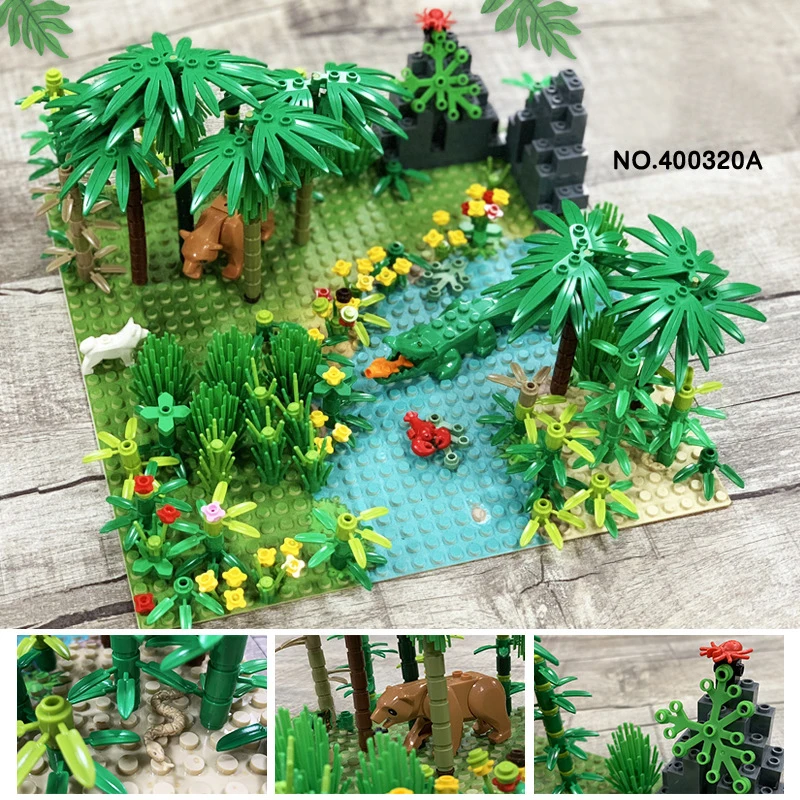 Legoingly City Street View Garden Rainforest Set Tree Flower Building Blocks MOC Accessories Parts Bricks DIY Gifts Kids Toys (5)