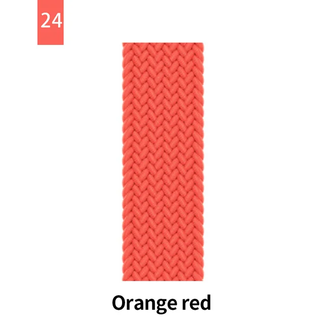 Braided Solo Loop For Apple Watch Band Se 76543 40mm 44mm Elastic Bracelet Strap on Smart Series 38mm 42mm 41mm 45mm Accessories 24 Bright orange