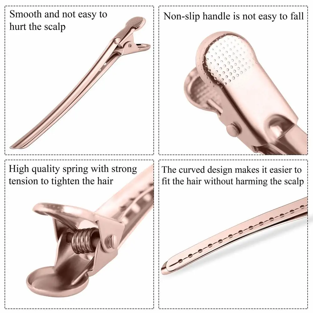 5/10Pcs Hair Care Clips Stainless Steel Hairdressing Sectioning Clips Clamps For Hairdressing Barber Hair Cut Use Styling Tools — view 5