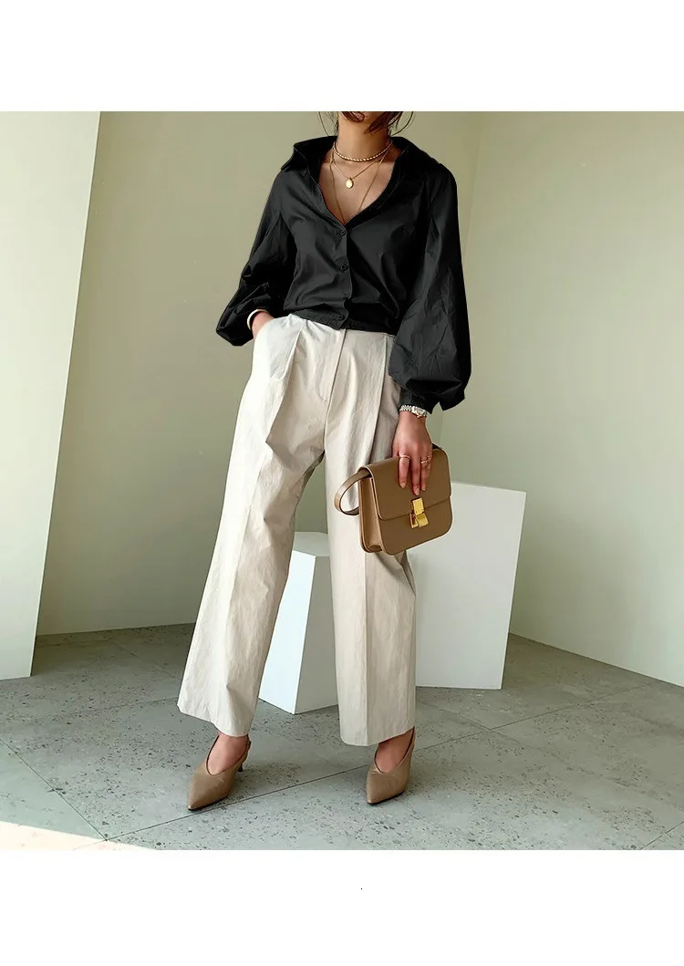 SuperAen/ Осенняя женская новая рубашка с длинными рукавами, однотонные Хлопковые женские блузки и топы с длинными рукавами, модная женская одежда