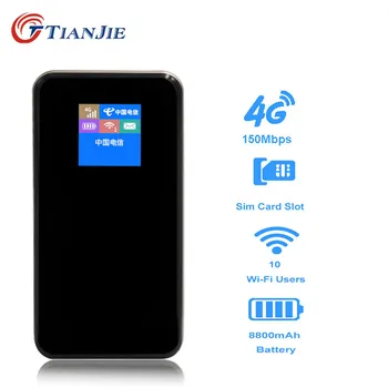 

TIANJIE 3G/4G Wifi Router Car Mobile Wifi Hotspot Wireless power bank Broadband 150Mbps Mifi Unlocked Modem With Sim Card Slot