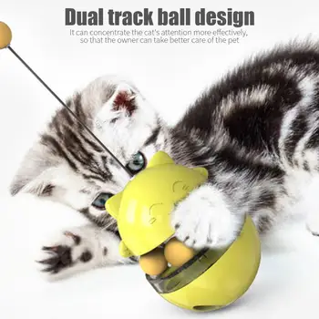 

Cat Tumbler Toy Tumbler Pet Feeding 4 Colors ABS Treat Ball Anti-Wear Increase Cat’S IQ Durable Multifunctional